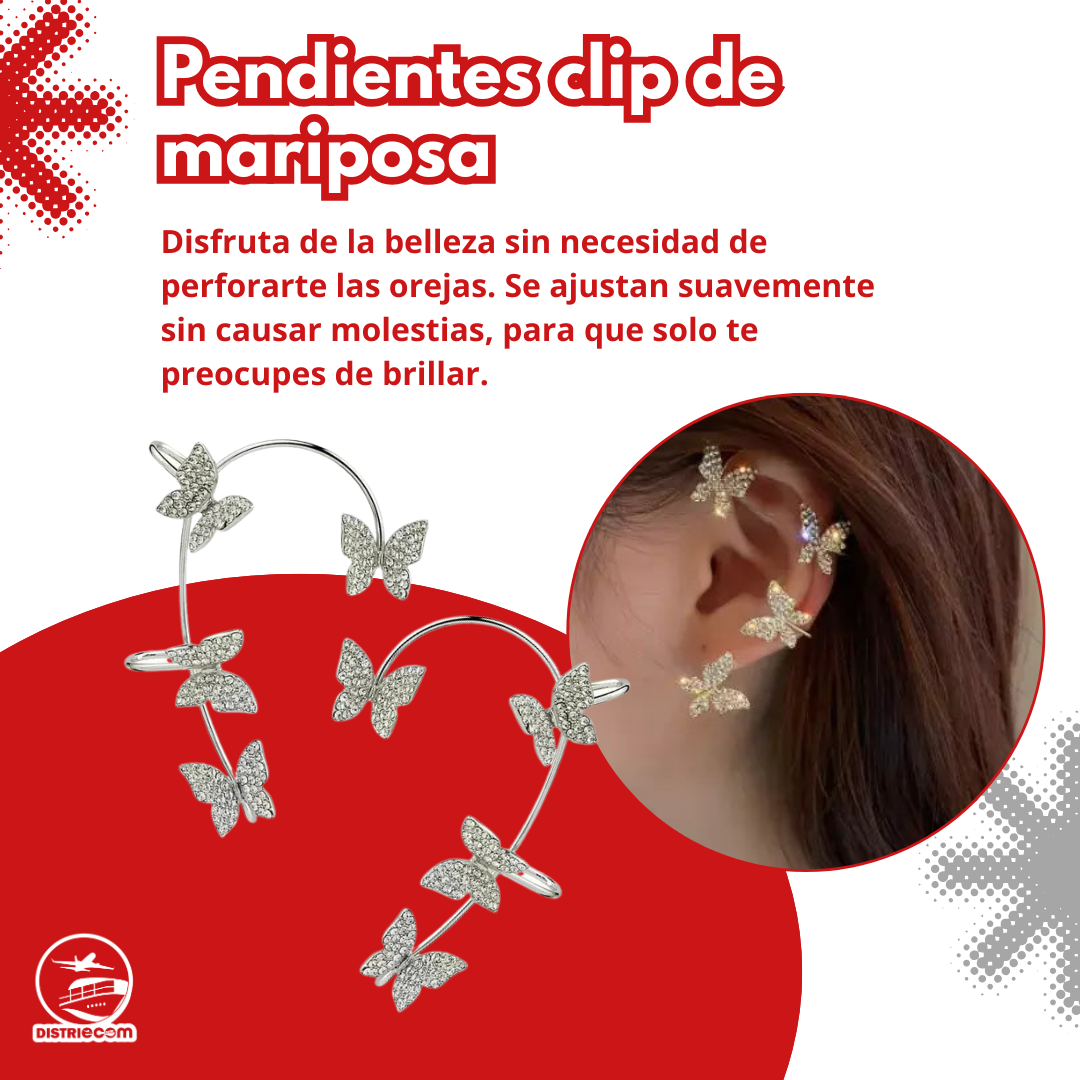 Miniatura 2 de PEDIENTES CLIP DE MARIPOSA - COLOR: PLATEADO